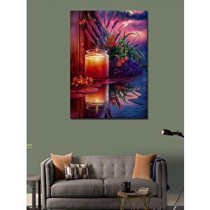 Kanvas Tablo Lavanta Ve Mum 70x100 cm