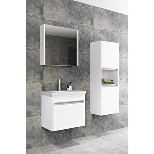 Begonya 55 Cm Banyo Dolabı - Çamaşır Sepetli Boy Dolabı