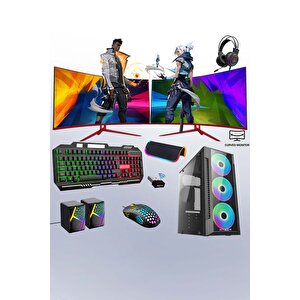 Xsr208 I5 3470 16gb Ram 512gb Ssd 4gb Rx550 Ekran Kartı 24" Dual Curved Oyun Bilgisayarı