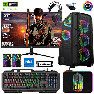 Xsr675 I5 13400f 16gb Ram 512gb M.2 Nvme Ssd 8gb Rtx4060 Ekran Kartı 27" 180hz Curved Oyun Bilgisayarı