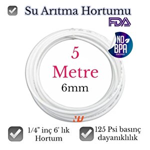 Nefa Su Arıtma Hortumu 1/4 Inç 6 Mm 5 Metre