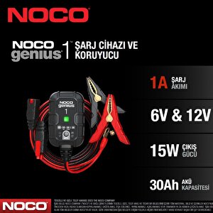 Noco Genius GENIUS1EU 6-12V 1 Amper Akü Şarj ve Bakım