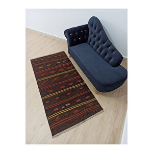 Karişik Rengi̇ Geometri̇k Desen El Dokuma Vi̇ntage Ki̇li̇m