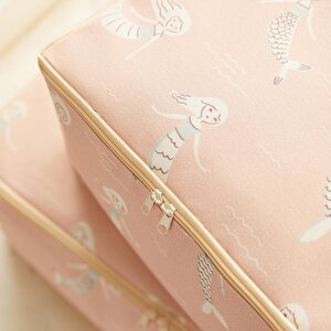 Ocean Home Textile 2'li Çocuk Odası Deniz Kızı Hurç Set 1 Adet 30 X 22 X 18 / 1 Adet 52 X 28 X 21 Cm