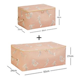 Ocean Home Textile 2'li Çocuk Odası Deniz Kızı Hurç Set 1 Adet 30 X 22 X 18 / 1 Adet 52 X 28 X 21 Cm