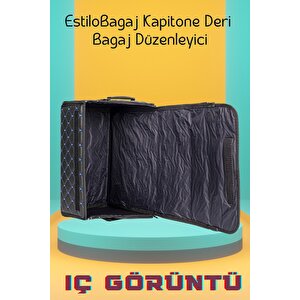 Estilobagaj Kapitone Deri Oto Bagaj Düzenleyici Siyah Mavi
