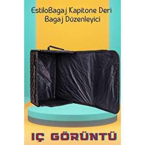 Estilobagaj Kapitone Deri Oto Bagaj Düzenleyici Siyah Kırmızı