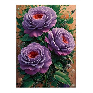 Mor Çiçekler  Model Mdf Tablo 25cmx 35cm 25x35 cm