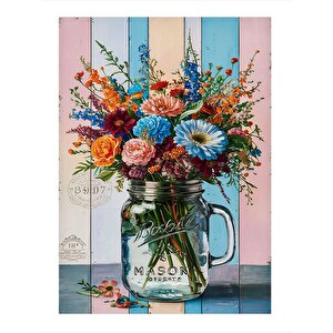 Vazodaki Çiçekler Modern Mdf Tablo 25cmx 35cm
