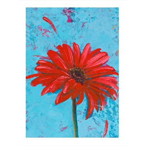 Kırmızı Çiçek Hediyelik Mdf Tablo 35cm X50cm 35x50 cm