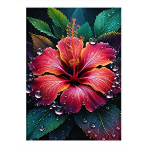 Nemli Çiçek Hediyelik Ahşap Tablo 25cmx 35cm 25x35 cm