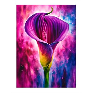 Mor Çiçek Tasarım Ahşap Tablo 25cmx 35cm 25x35 cm