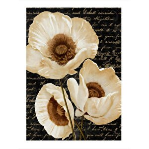 Beyaz Çiçek Dekoratif Mdf Tablo 25cmx 35cm 25x35 cm