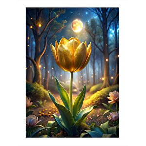 Ormanı Aydınlatan Çiçek Dekoratif Mdf Tablo 25cmx 35cm 25x35 cm
