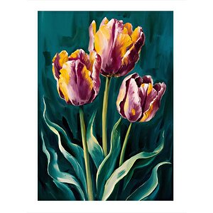 Çiçekler Desenli Mdf Tablo 25cmx 35cm 25x35 cm