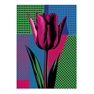 Kırmızı Çiçek Ve Desenler Modern Mdf Tablo 35cm X50cm 35x50 cm