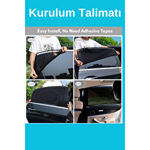 1 Adet Manyetik Ön Yan Cam Güneşliği - Hb/sedan Araç Uyumlu, Uv Koruma, Kolay Kurulum