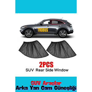2 Adet Katlanabilir Arka Yan Cam Güneşliği - Suv Araç Uyumlu, Uv Koruma, Kolay Kurulum