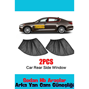 2 Adet Katlanabilir Arka Yan Cam Güneşliği - Hb/sedan Araç Uyumlu, Uv Koruma, Kolay Kurulum