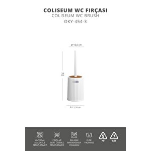 Okyanus Home Coliseum Beyaz Ahşap Desenli Wc Fırçalık