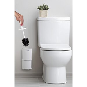 Okyanus Home Beyaz Eko Magic Askılı Yuvarlak Mina Wc Fırçalık