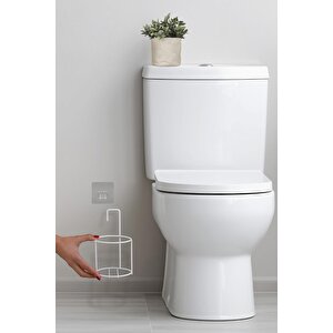 Okyanus Home Beyaz Eko Magic Askılı Yuvarlak Mina Wc Fırçalık