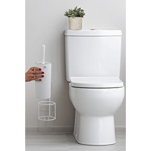 Okyanus Home Beyaz Eko Magic Askılı Yuvarlak Mina Wc Fırçalık