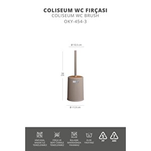 Okyanus Home Coliseum Vizon Ahşap Desenli Wc Fırçalık
