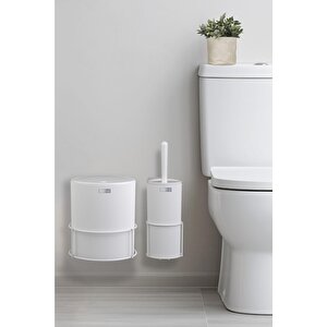 Okyanus Home Beyaz Eko Magic Askılı Yuvarlak Mina 2'li Wc Kova Ve Fırça Seti