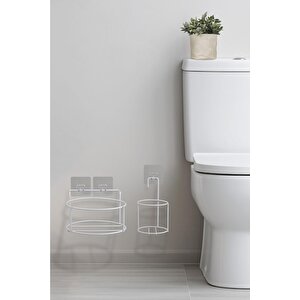Okyanus Home Beyaz Eko Magic Askılı Yuvarlak Mina 2'li Wc Kova Ve Fırça Seti
