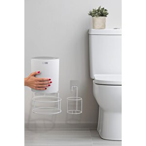 Okyanus Home Beyaz Eko Magic Askılı Yuvarlak Mina 2'li Wc Kova Ve Fırça Seti