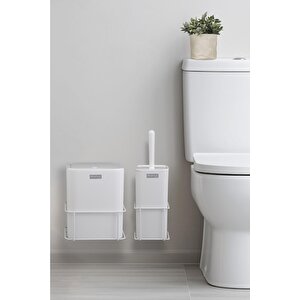 Okyanus Home Beyaz Eko Magic Askılı Kare Mina 2'li Wc Kova Ve Fırça Seti