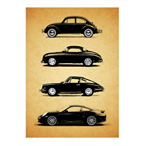 Araba Evrimleşmesi Mdf Poster 25cmx 35cm 25x35 cm