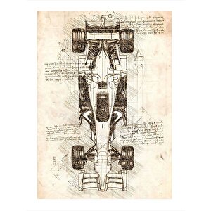 Formula 1 Arabası Tasarım Mdf Tablo 35cm X50cm 35x50 cm