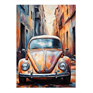 Klasik Araba Kaplumbağa Dekoratif Ahşap Tablo 35cm X50cm 35x50 cm