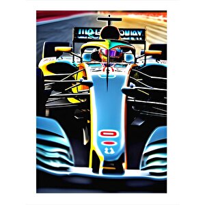 Formula 1 Arabası Model Ahşap Tablo 25cmx 35cm 25x35 cm