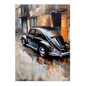 Siyah Kaplumbağa Araba Mdf Poster 35cm X50cm 35x50 cm