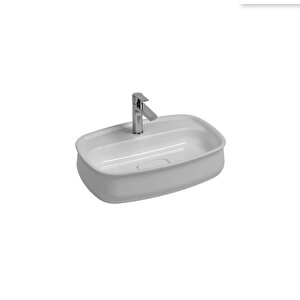 Isvea Fluido Tezgah Üzeri Çanak Lavabo 60cm Bas-aç Mat Beyaz