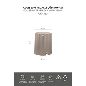 Okyanus Home Coliseum Vizon Pedallı Çöp Kovası