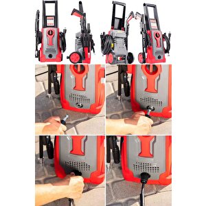 Lüx Kalite 150 Bar 3000w Yüksek Basınçlı Bahçe Zemin Bisiklet Ve Oto Yıkama Makinesi  + Köpük Tankı