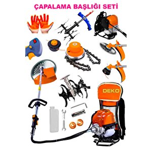 4x4 Ultra Performans Yüksek Elmas Bıçaklı Çelik Çapalama + Benzinli Sırt Tipi Ot Biçme Tırpan 20hpx