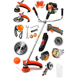 Kömürsüz Seri Euro5 Motor Benzinli Yan Tip Tırpan Çalı Ot Biçme Tırpanı + Canavar Alüminyum Başlık