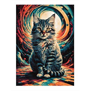 Sevimli Kedi  Art Mdf Tablo 35cm X50cm 35x50 cm