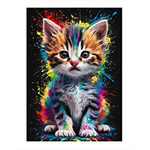 Sevimli Kedi Model Mdf Tablo 35cm X50cm 35x50 cm