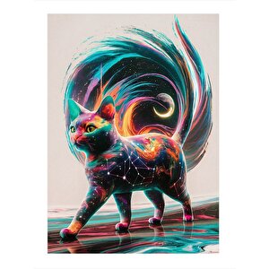 Soyut Kedi Hediyelik Mdf Tablo 35cm X50cm 35x50 cm