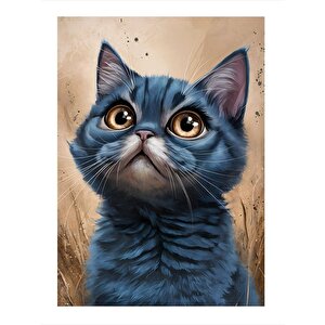 Sevimli Yavru Kedi Mdf Poster 35cm X50cm 35x50 cm