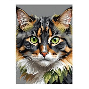 Sevimli Kedi Dekoratif Ahşap Tablo 35cm X50cm 35x50 cm