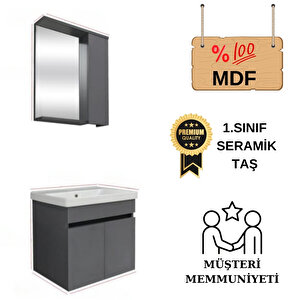 Bella Antrasi̇t 80 Cm Banyo Mobilyası