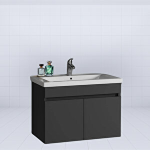 Bella Antrasi̇t 80 Cm Banyo Mobilyası