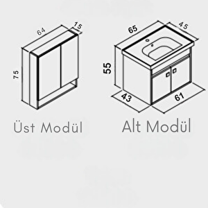 Li̇tos 65 Cm Banyo Mobilyası